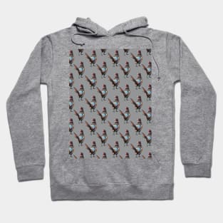 Pheasant pattern on grey background Hoodie